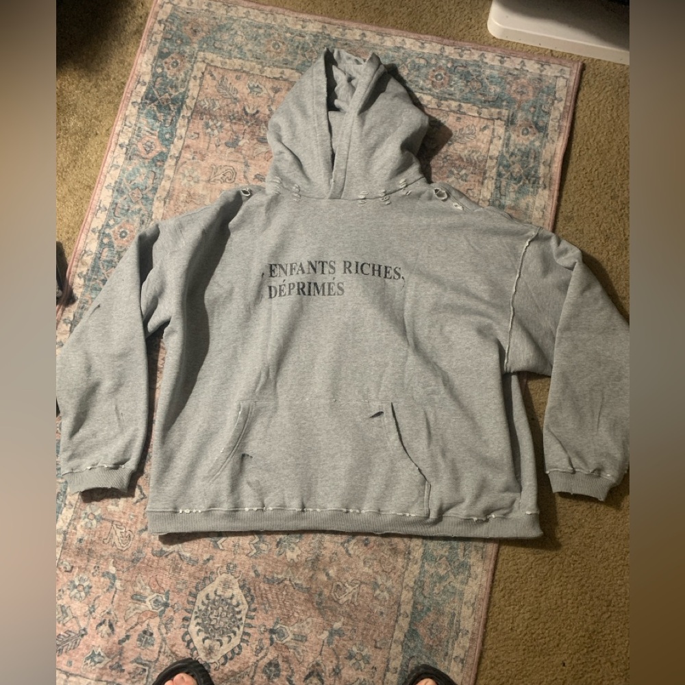 Gray enfants riches deprimes logo hoodie size XL